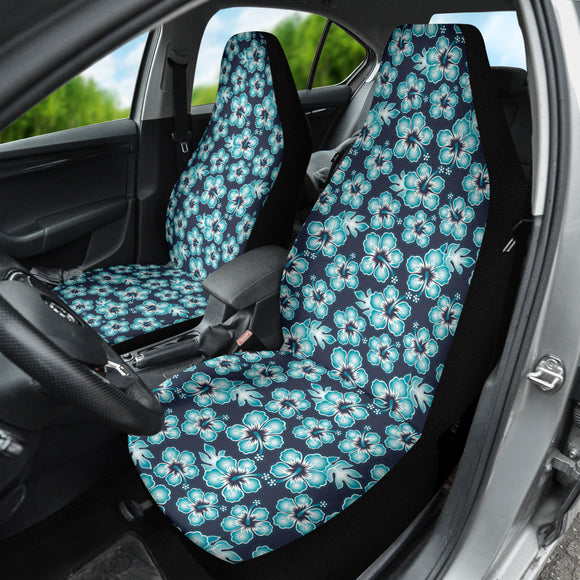 Blue Hibiscus Hawaiian Flower Pattern Car Seat Covers 212201