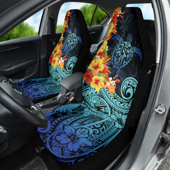 Kanaka Maoli (Hawaiian) Car Seat Covers Sea Turtle Tropical Hibiscus And Plumeria 211801