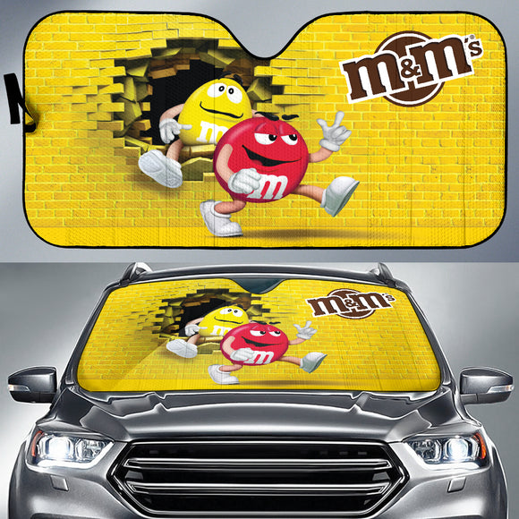 M&M Yellow Funny Car Auto Sun Shades 210101