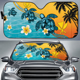 Turtle Plumeria Flower Kanaka Maoli Car Auto Sun Shades 212101