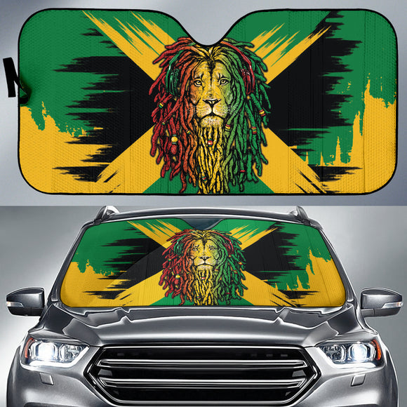 Jamaica Lion Flag Grunge Car Auto Sun Shades 211701