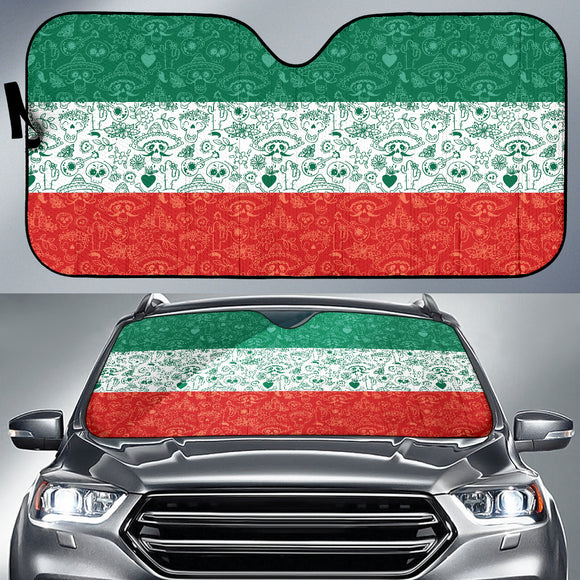 Mexico Skull Pattern Flag Car Auto Sun Shades 210101