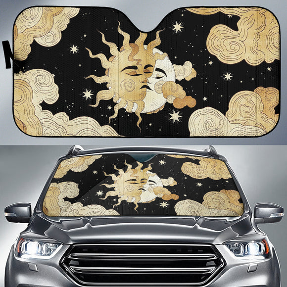 Sun Moon Yellow Magical Car Auto Sun Shades Style 1 210402