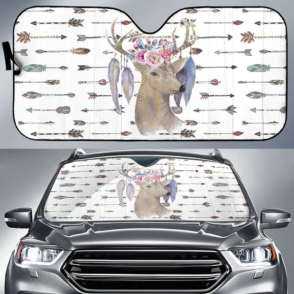 Deer Boho Arrow Feather Car Auto Sun Shades 211601