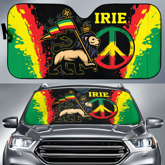 Lion Irie Rastafari Car Auto Sun Shades Jah Bless 212101
