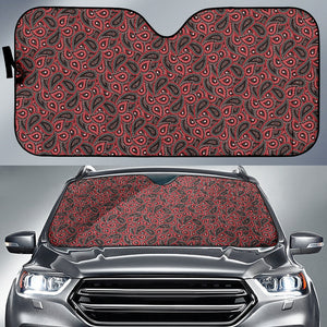 Red Paisley Pattern Car Auto Sun Shades 212201