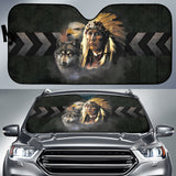 Native American Indian Eagle Wolf Spirit Animals Car Auto Sun Shades 210502