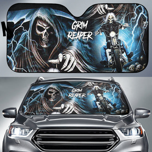 Motocycle Grim Reaper Skull Biker Car Auto Sun Shades 211501