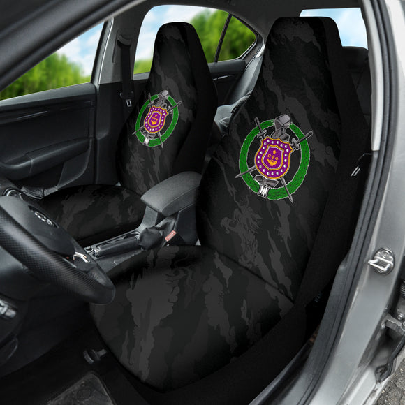 Omega Psi Phi Dark Black & Grey Camo Car Seat Covers 210101