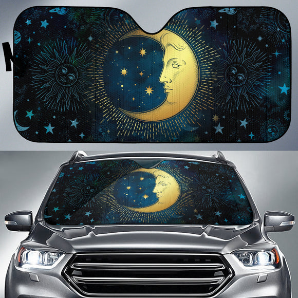 Sun Moon Magical Galaxy Car Auto Sun Shades 210402