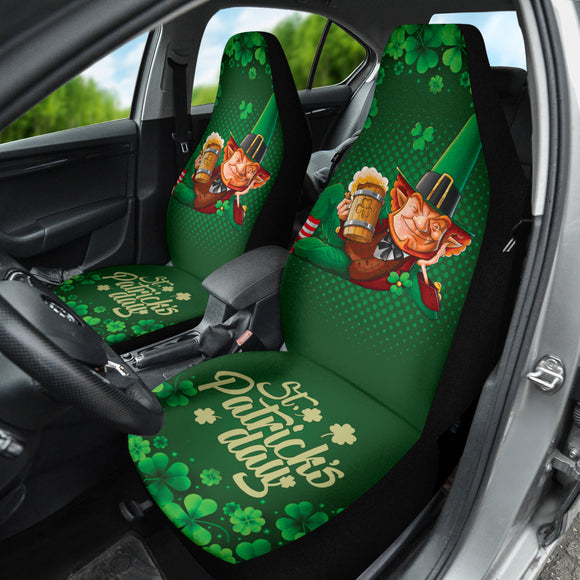 Leprechaun Drinks Beer Patrick's Day Car Seat Covers 212501