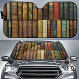 Vintage Leather Bound Books with Ornate Spines Car Auto Sun Shades 211502