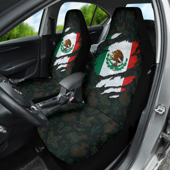 Coat of Arms Mexico Flag Scratch Car Seat Covers 210202