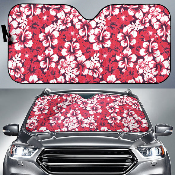 Pink Hibiscus Hawaiian Flower Pattern Car Auto Sun Shades 212201