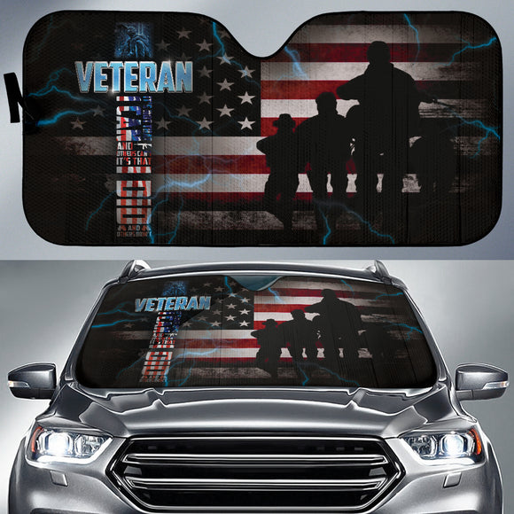 Veteran Military Cross Car Auto Sun Shades 210502