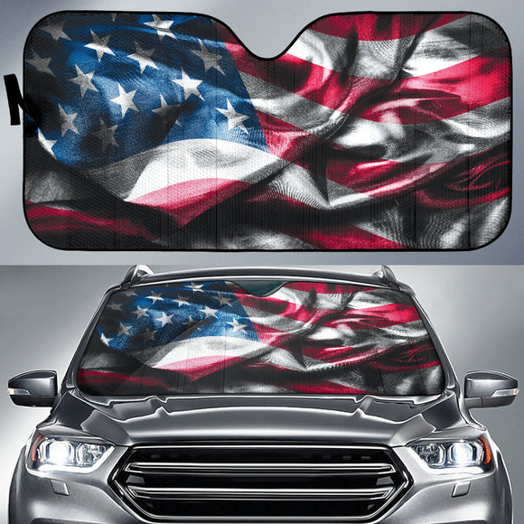 American Flag Wrinkle Car Auto Sun Shades 211701
