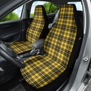 Yellow Black Plaid Pattern Car Seat Covers 212401