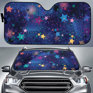 Stars Colorful Watercolor Car Auto Sun Shades 210302