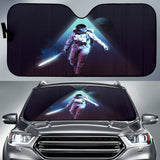 Lone Astronaut Carrying Sword Through Cosmic Gate Car Auto Sun Shades 211402