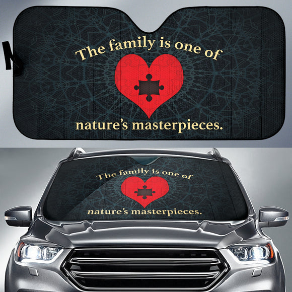 Family Quote The Family Is One Of Nature Masterpieces Car Auto Sun Shades Style 1 210102