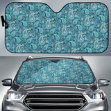 Blue Paisley Pattern Car Auto Sun Shades 212201