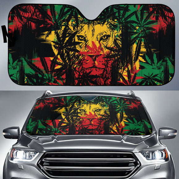 Colorful Jamaican Rasta Lions Car Auto Sun Shades 211701