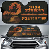 Witch Fly On A Dark Desert Highway Car Auto Sun Shades 212201