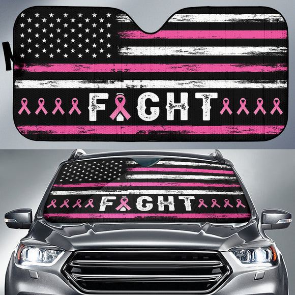 Breast Cancer American Flag Car Auto Sun Shades 210202