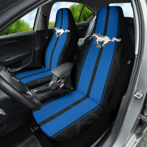 Blue Ford Mustang Fastback Muscle Car Seat Covers 210302