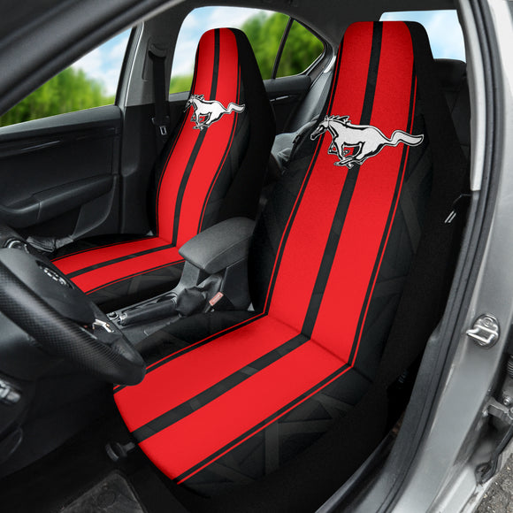 Red Ford Mustang Fastback Muscle Car Seat Covers 210302