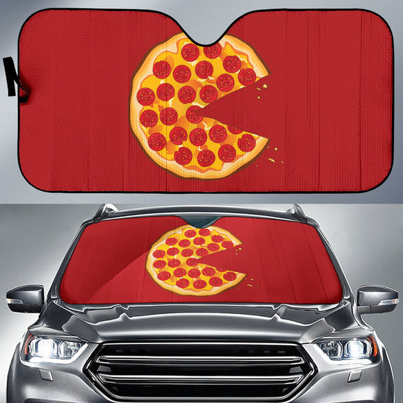 Pizza Pattern Design Red Background Car Auto Sun Shades 213101