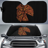 Pizza Pattern Design Black Background Car Auto Sun Shades 213101
