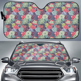 Succulent Watercolor Pattern Car Auto Sun Shades 212301