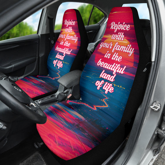 Family Quote Rejoice With Your Family In The Beautiful Land Of Life Car Seat Covers Style 2 210102