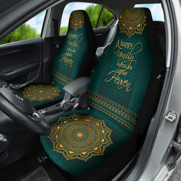 Family Quote A Happy Family Is But An Earlier Heaven Car Seat Covers Style 2 210102