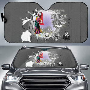 The Nightmare Before Christmas True Love Lock Shock and Barrel Boogie's Boys Zero Ghost Car Auto Sun Shades 210502