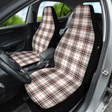 White Plaid Pattern Car Seat Covers 212401