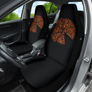 Pizza Pattern Design Black Background Car Seat Covers 213101