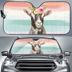 Goat Cute Colorful Watercolor Car Auto Sun Shades 212301