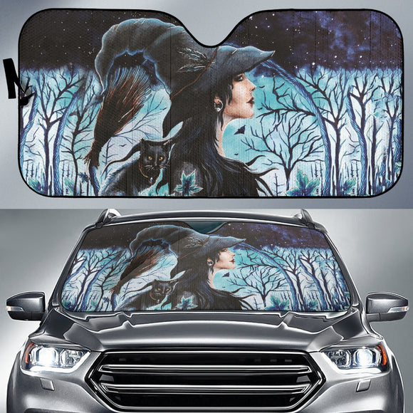 Witch Black Cat Car Auto Sun Shades 212201