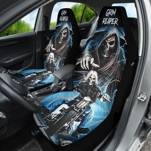 Motocycle Grim Reaper Skull Biker Car Seat Covers 211501