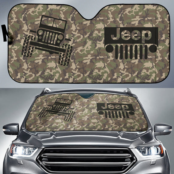 Jeep Offroad Car Auto Sun Shades Camouflage Woodland 212801