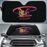 Neon Geometric Owl with Glowing Eyes Car Auto Sun Shades 211402