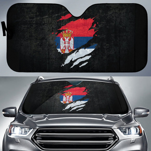 Serbia In Me Car Auto Sun Shades Special Grunge Style 210102
