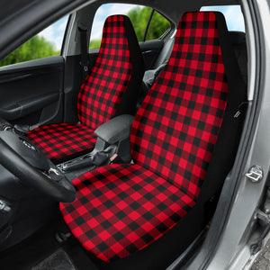 Red Plaid Pattern Car Seat Covers 212401