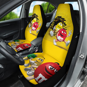 M&M Yellow Funny Car Auto Seat Covers 210101