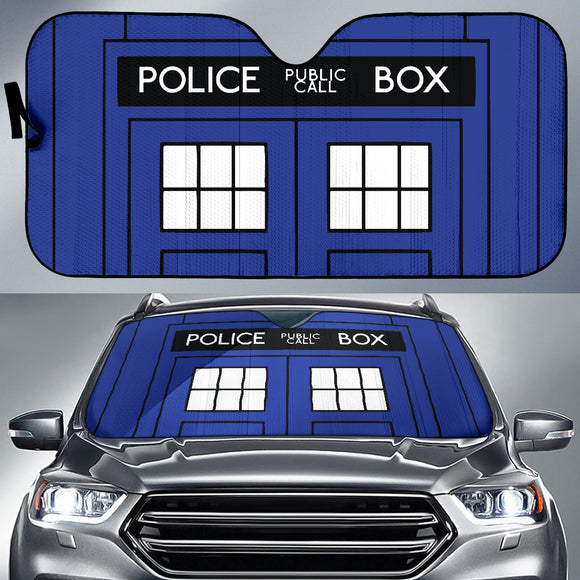 Tardis Doctor Who Inspired Police Public Call Box Car Auto Sun Shades 213001