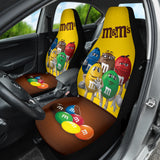 M&M Yellow Funny Members Car Auto Seat Covers 210101