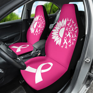 Breast Cancer Flower Ribbon Car Seat Covers 210202