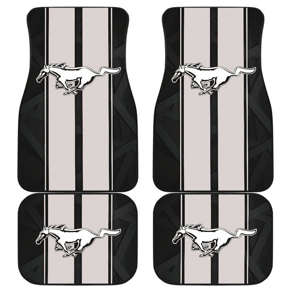 White Gray Ford Mustang Fastback Muscle Car Floor Mats 210402